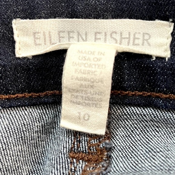 Eileen Fisher Women's Skinny Jeans - Dark Blue Mid-rise - Picture 9 of 11